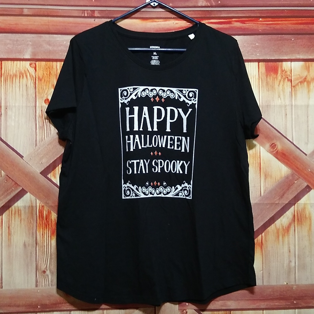 Happy Halloween Stay Spooky T-Shirt. Euc, Candy Corn.